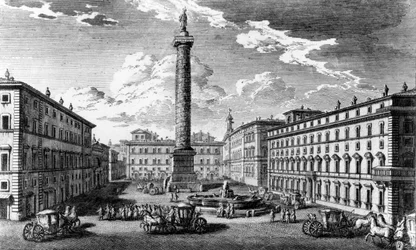 Ansicht der Piazza Colonna, Rom, 1752